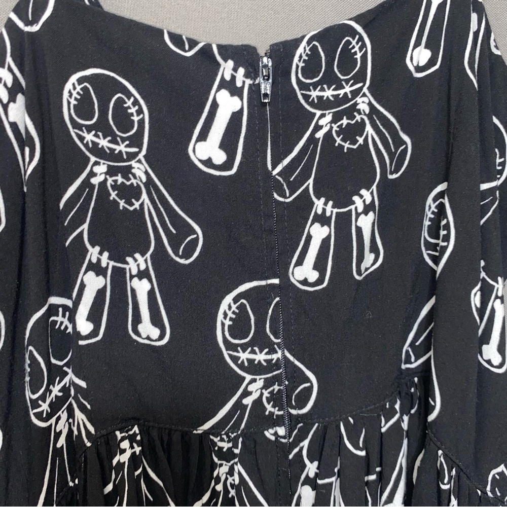 Hell Bunny Voodoo Doll Midi Dress Black and White Women's Dress - Picture 10 of 13